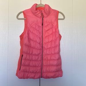 medium pink puffer vest